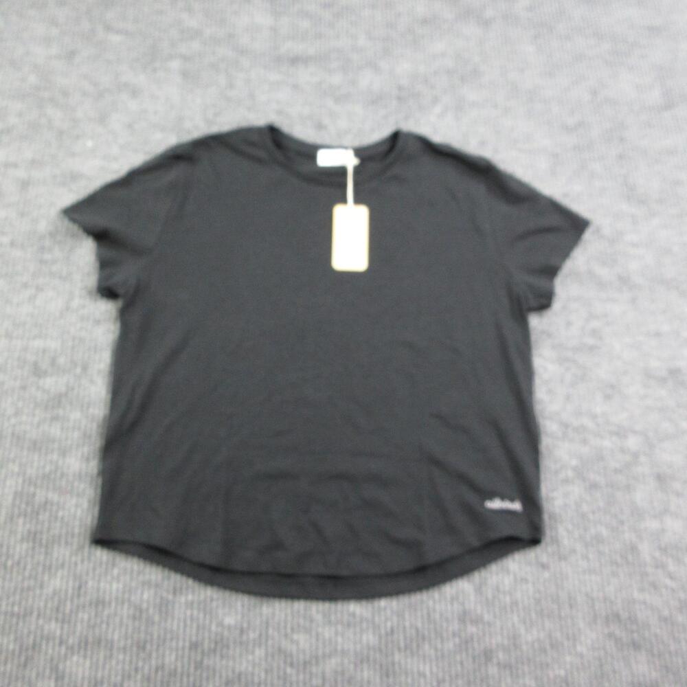 Allbirds Shirt Womens L True Black Anytime Tee Crew Neck Embroidered Logo NWT